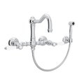 Rohl Wall Mount Bridge Kitchen Faucet With Sidespray And Column Spout A1456LPWSAPC-2